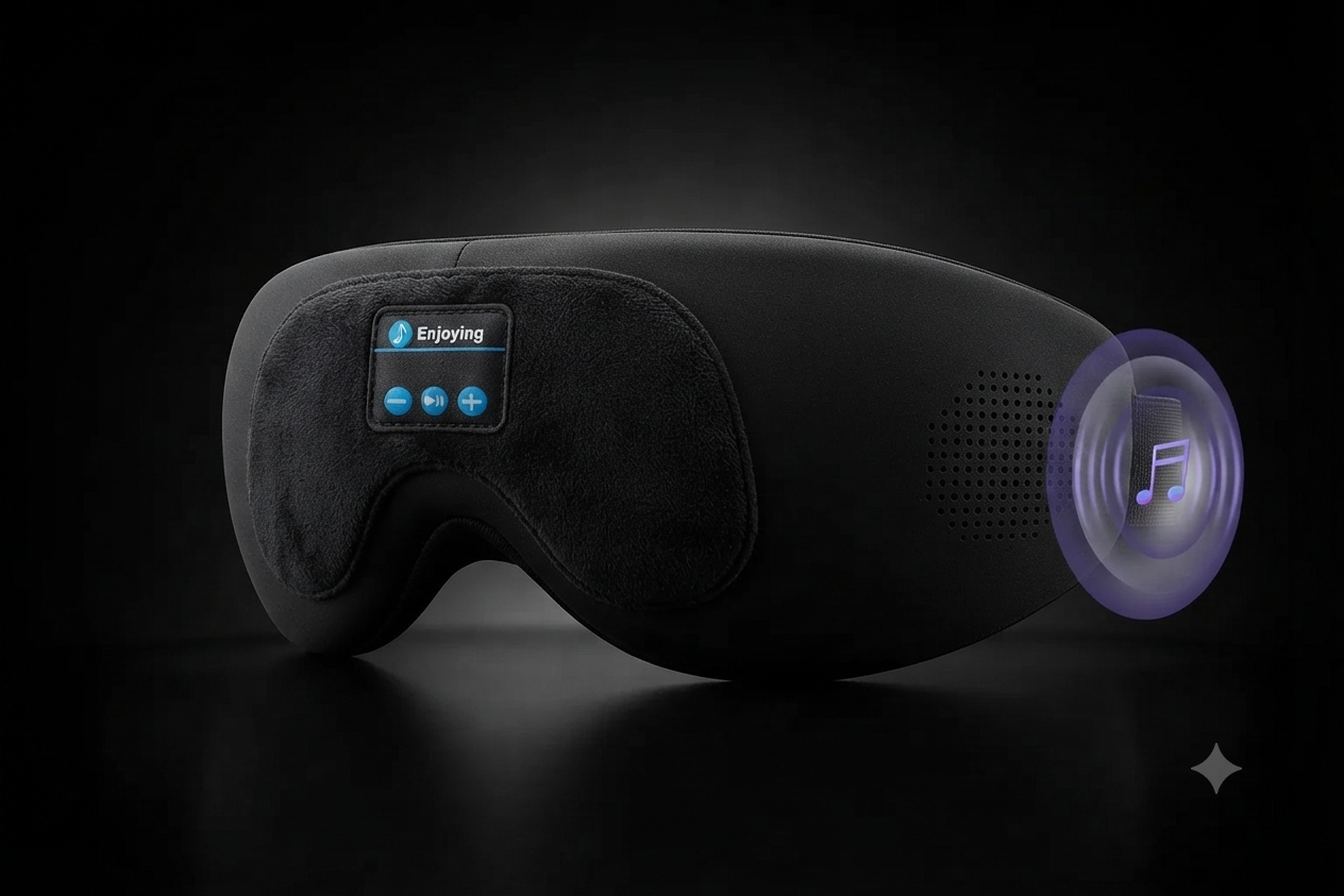 Auryvell Premium Foam Sleep mask w/ Internal Speaker Headphones